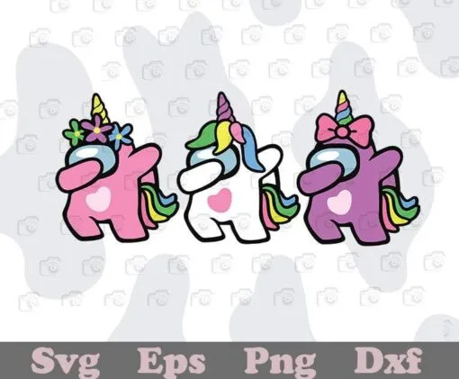 Cute Among Us Unicorn, Among Us Character, Unicorn, Unicorn Dabbing, Cute Unicorn for Girl, Love Unicorn, game, SVG PNG DXF, EPS, PDF