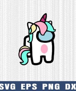 Cute Among Us Unicorn, Among Us, Unicorn Among Us, Gift For Gamer, Streamer, Gift For Kids, Among Us Character,Among Us Lovers Layered Svg Eps Png Dxf