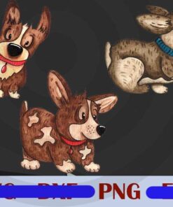 Cute baby Dog , Dog lover , dog mom, dog dad Watercolor Dogs Design Bundles Customizable PNG