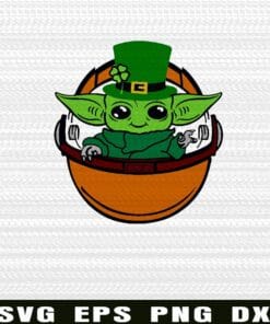 Cute Baby Yoda St.Patrick's Day, Baby Yoda Lovers, Star War, Star Was Lovers, St Patricks Day, Cute Yoda SVG PNG DXF, EPS, PDF