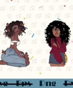 Cute black girls cartoon character, Afro Anime Hairstyles Best Picture For Anime Mujer, Afro Girls, Black Girl Magic, Png