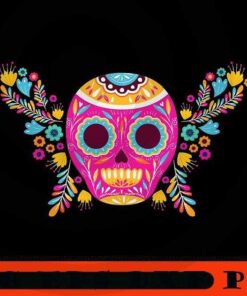 Cute colorfull Mexican skull, National Hispanic Heritage Month, Spain, Mexico, The Caribbean, Central and South America Language Culture Customizable PNG