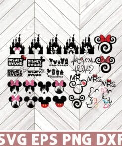 Cute Disney Bound, Disney Family, Mickey and Minnie Years, 2021 Disney World, Mickey Mouse, Mimi Mouse SVG PNG DXF, EPS, PDF