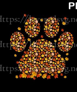 Cute Dog Paw Maple Leaf Autumn Leaves Thanksgiving Dog Mom, 2021 Halloween, Retro halloween Art, 2021 halloween gift, halloween theme Customizable PNG