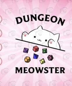 Cute Dungeon Meowster, White Cat, Cat Play Games, Cat Lovers, Kitten Lovers, Love Cat, Pet Lovers, Cat Owners Gift, Layered Svg Eps Png Dxf