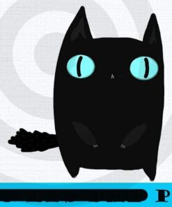 Cute Fat Black Cat, 2021 halloween, halloween theme, 2021 halloween gift for woman man, Customizable PNG