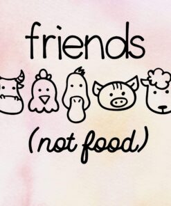 Cute Friends Not Food Vegan, Vegetarian, Friends Not Food, Tee Mens Womens Ladies Gift Present Animal Lover Statement Tee Animal Rights Rescue Layered Svg, Svg Eps Png Dxf