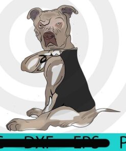 Cute funny Pit bull Dog, Pit bull Lover, Pitbull Wears Shirt, Dog Mom, Dog Dad, Pet Lover Customizable PNG