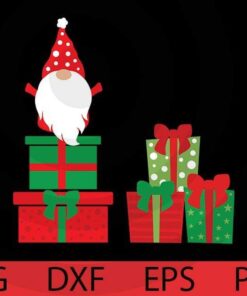 Cute gnomes With Christmas Gift, Xmas gnomes bundle, Christmas Gnomes Bundle Customizable Layered Svg, Svg Eps Png Dxf