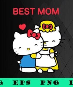 cute Hello Kitty, Mother's Day, Best Mom, Hello Kitty Mom, kid,cartoon,SVG PNG DXF, EPS, PDF