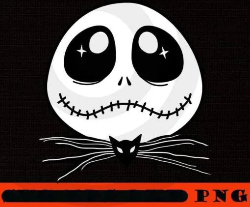Cute Jack Skellington face, The Nightmare Before Christmas, Disney Scary Halloween Film, Halloween 2021, Customizable PNG