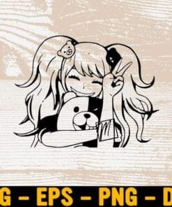 Cute Junko Danganronpa Anime, antagonist, Anime Lover, Danganronpa Trigger Happy Havoc, Anime Game Layered Svg, Svg Eps Png Dxf