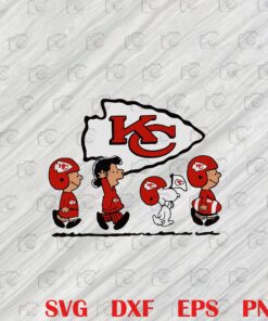 Cute KC, Kansas City Chiefs Logo, KC Chiefs Logo, NFL Football Team, Snoopy Football Team, Football Lover, Snoopy With Friends SVG PNG DXF, EPS, PDF