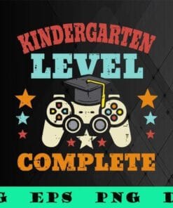 Cute Kids Kgindergarten Level Complete Graduation Gamer Boys Kids, Kindergarten Grad, Preschool, 1 Grade Up Level, game,SVG PNG DXF, EPS, PDF