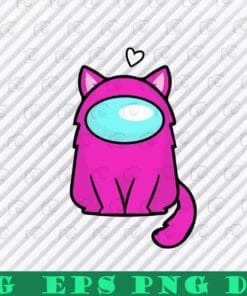 Cute Kitty, Kitty Among Us, Love Cat, Like Among Us, Gift For Gamer and Cat Lovers,Among Us Lovers Layered Svg Eps Png Dxf