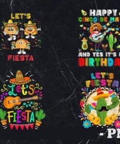 Cute Let's Fiesta Tacos, Mexican Party, Let's Fiesta, Cinco De Mayo, Sombrero Maraca, Fiesta Mexican, Mexican Food Lovers, SVG PNG DXF, EPS, PDF