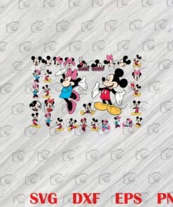Cute Mickey Mouse, Men and Women, Mickey Couple, Mickey And Minnie Mouse, Valentine Gift, Valentine's Day Layered Svg, Svg Eps Png Dxf