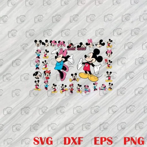 Cute Mickey Mouse, Men and Women, Mickey Couple, Mickey And Minnie Mouse, Valentine Gift, Valentine's Day Layered Svg, Svg Eps Png Dxf