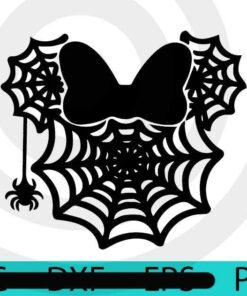 Cute Minnie Spider, Spider web, Mickey, Disney, Halloween, Halloween 2021, Halloween Art, Halloween, Funny cute scary Art, 2021 halloween, 2021 halloween gift, Halloween 2021 gift, halloween theme, Boy girl man woman kid gift, Customizable PNG