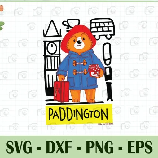 Cute Official Paddington Bear, doll, London Icons, London 009, SVG PNG DXF, EPS, PDF