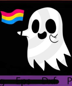 Cute Pansexual Pride Ghost, Happy 2021 Halloween, cute funny Art , Halloween Theme, Customizable PNG