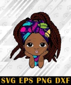 Cute Peekaboo girl, Black princess svg, long braids and long dreads, African American kids, African American, Afro Puff, SVG PNG DXF, EPS, PDF