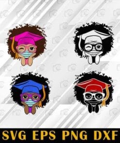Cute Peekaboo girl Bundle, Nothing can stop me class of 2020, Cute black kids, African American Girl, Afro Kids, Graduation 2021 SVG PNG DXF, EPS, PDF