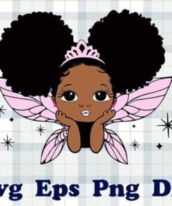 Cute Peekaboo Girl, Princess, Little melanin queen, African American Girl, Afro Puff Girl, Little Black Girl With Wings, Gift For Girl SVG PNG DXF, EPS, PDF