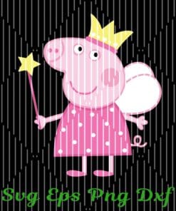 Cute Peppa Pig, British Preschool Animated Television Series, Tooth Fairy, Princess, Tiara, Gift For Girl, Gift For Daughter Layered Svg Eps Png Dxf