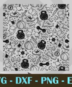 Cute Sport and Gym stuff black Design Bundles Customizable Layered Svg, Svg Eps Png Dxf