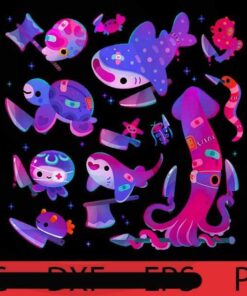 Cute Stabby marine life, Halloween 2021, Halloween, Halloween Theme, Scary Halloween Art, Halloween Gift, Customizable PNG