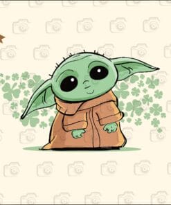 Cute Star War,s The Mandalorian, The Child, Green St. Patrick's Day, Grogu, Baby Yoda, Happy St. Patricks Day, Layered Svg Eps Png Dxf