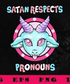 Cute Unicorn Satan, Satan Respect Pronouns, Goat Satan, Jesus Satanic Unicorn Satan, SVG PNG DXF, EPS, PDF
