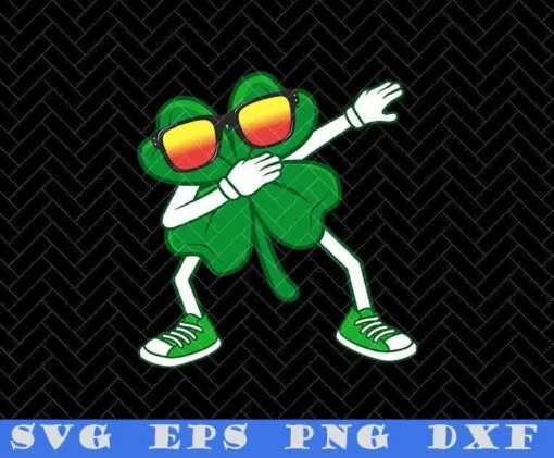 Dabbing Shamrock Boy, St Patricks Day, Dabbing Green Shamrock, Leprechaun Kids, Dabbing Leprechaun Clover, St Patrick's Day Irish, Layered Svg Eps Png Dxf