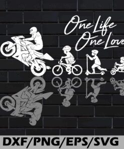 Dad Biker, Motorbike, Motor Rider-One Life One Love, 2021 Fathers Day, Dad and son, Biker, Motorbike, Motor Rider, Layered SVG, DXF, PNG, EPS