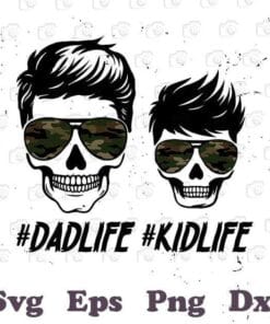 Dad Life Kid Life, Camouflage Glasses, Like Father Like Son, Dad And Son, Skull Dad, Skull Kid, Layered SVG, DXF, PNG, EPS