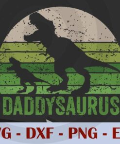 Daddy Dinosaur Daddy saurus Fathers Day, Love Dad, Daddy, Father's Day, Customizable Layered Svg, Svg Eps Png Dxf