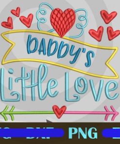 daddy's little love red heart valentine, dad and daughterm family love, Customizable PNG