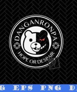 Danganronpa, Hope or Despair, Monokuma Stickers, Black and White Bear, Head Bear, Two Face Bear, Ferocious Bear, Happy Bear, Layered Svg Eps Png Dxf