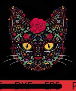 Day of the Dead Kitty Cat , Cute Halloween, Funny, Trending Halloween, Halloween, Cute Halloween Art, Funny Halloween , Halloween Art, 2021 halloween, 2021 halloween gift, halloween theme, man gift , woman gift, Customizable PNG