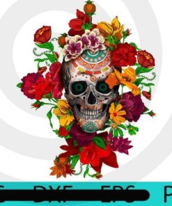 Day of the dead sugar skull, Halloween 2021, Halloween skull, Halloween Theme, Scary Halloween Art, Halloween Gift, Customizable PNG
