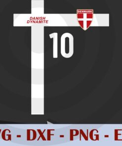 Denmark National Football Team Soccer Retro Jersey Number 10 sport T-Shirt Customizable Layered Svg, Svg Eps Png Dxf