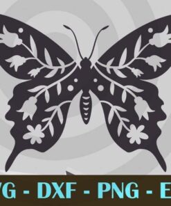 Design Bundles Butterfly Silhouette , Insect Animal Customizable Layered Svg, Svg Eps Png Dxf
