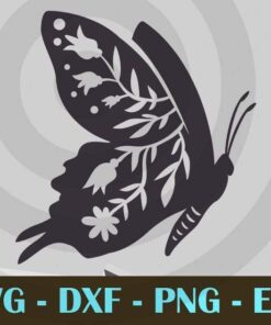 Design Bundles Butterfly Silhouette , Insect Animal Customizable Layered Svg, Svg Eps Png Dxf