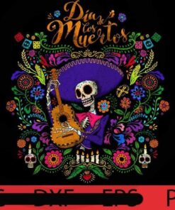 DIA DE LOS MUERTOS, skull , guitar, Halloween 2021, 2021 Halloween, Halloween, Halloween Theme, Halloween Art, Halloween Gift For Man woman, Customizable PNG