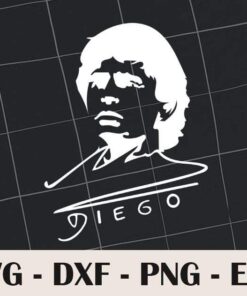 Diego Maradona, Signature Football, Argentinian Soccer, Sport, Football Lovers, Layered Svg Eps Png Dxf