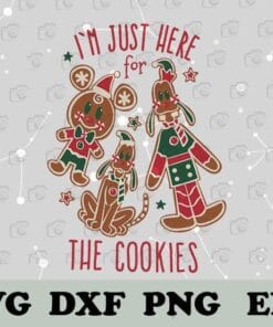 Disney Christmas Cookies, Here For The Cookies, Disney Christmas, Mickey, Disney Land, Disney Pluto, Magic Kingdom, Layered SVG, DXF, PNG, EPS