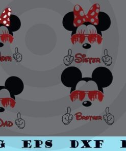 Disney Family Bundle Svg, Disney Trip, Disney Family, Disney Mickey Svg, Disney Minnie Svg, Disneyland Customizable Layered Svg, Svg Eps Png Dxf