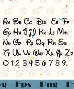 DISNEY FONT alphabet for Cricut, Font Type Lettering, Disney Lovers, Cartoon Font, SVG PNG DXF, EPS, PDF