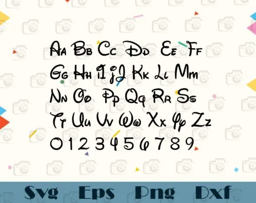 DISNEY FONT alphabet for Cricut, Font Type Lettering, Disney Lovers, Cartoon Font, SVG PNG DXF, EPS, PDF